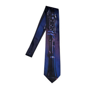 Ralph Marlin Men's Necktie Clarinet Musician Men's Handmade Polyester Tie